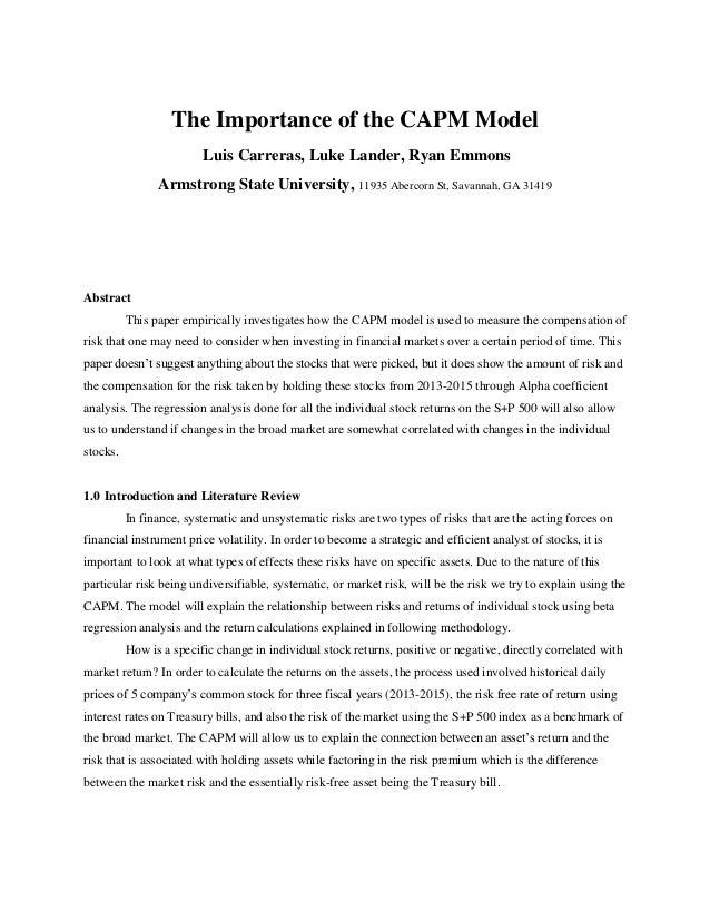 capm formula example why is capm important